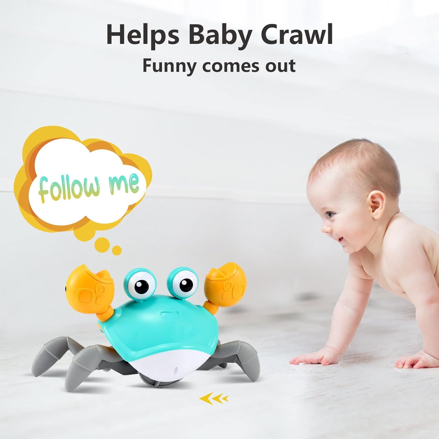 Crawling Crab Baby Toy - Infant Toy - Baby Boy Learning to Crawl from 6 Months. Walk Toddler from 36 Months.