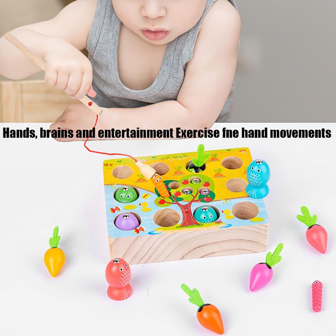 Montessori Hammer Game Wooden Educational Toy for Toddlers Boys Girls Ages 2 3+ Years Old