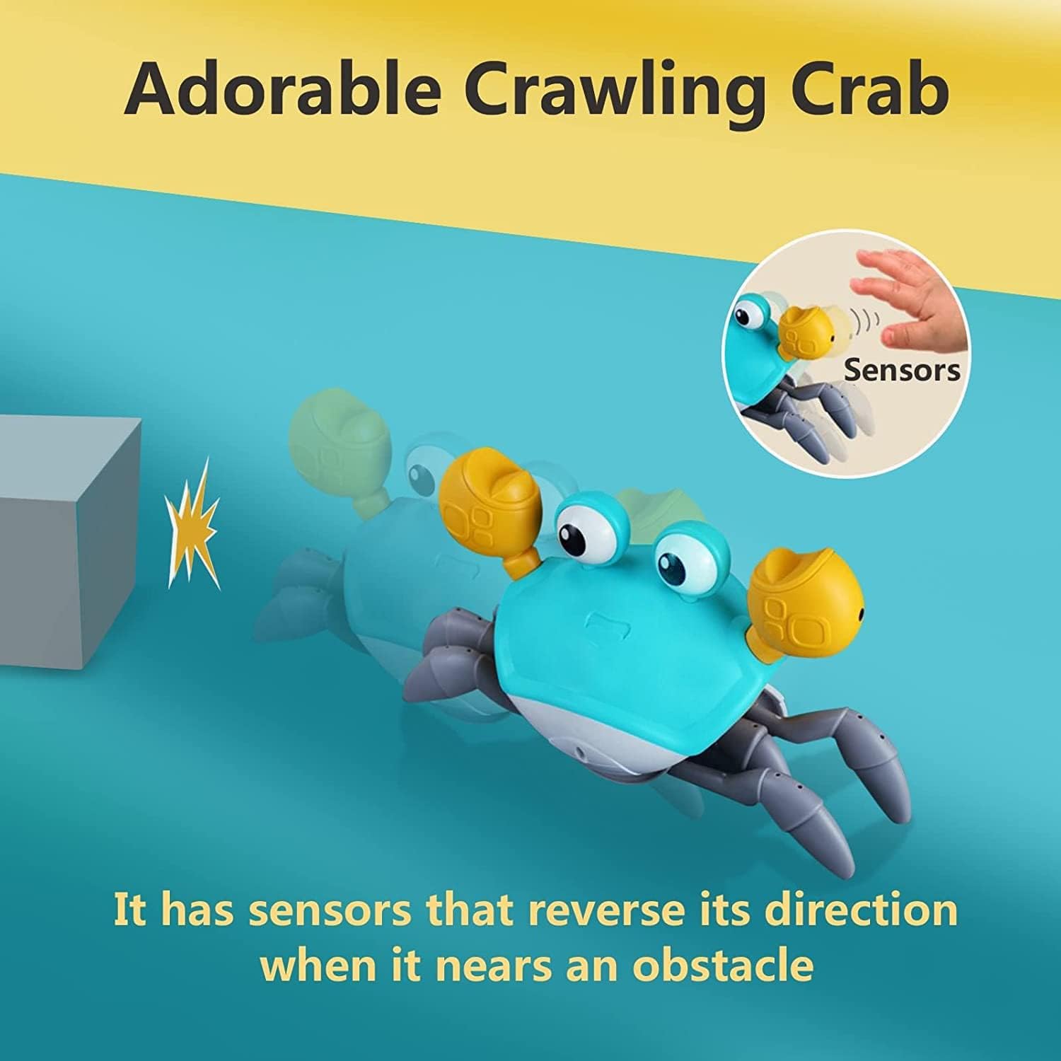 Crawling Crab Baby Toy - Infant Toy - Baby Boy Learning to Crawl from 6 Months. Walk Toddler from 36 Months.