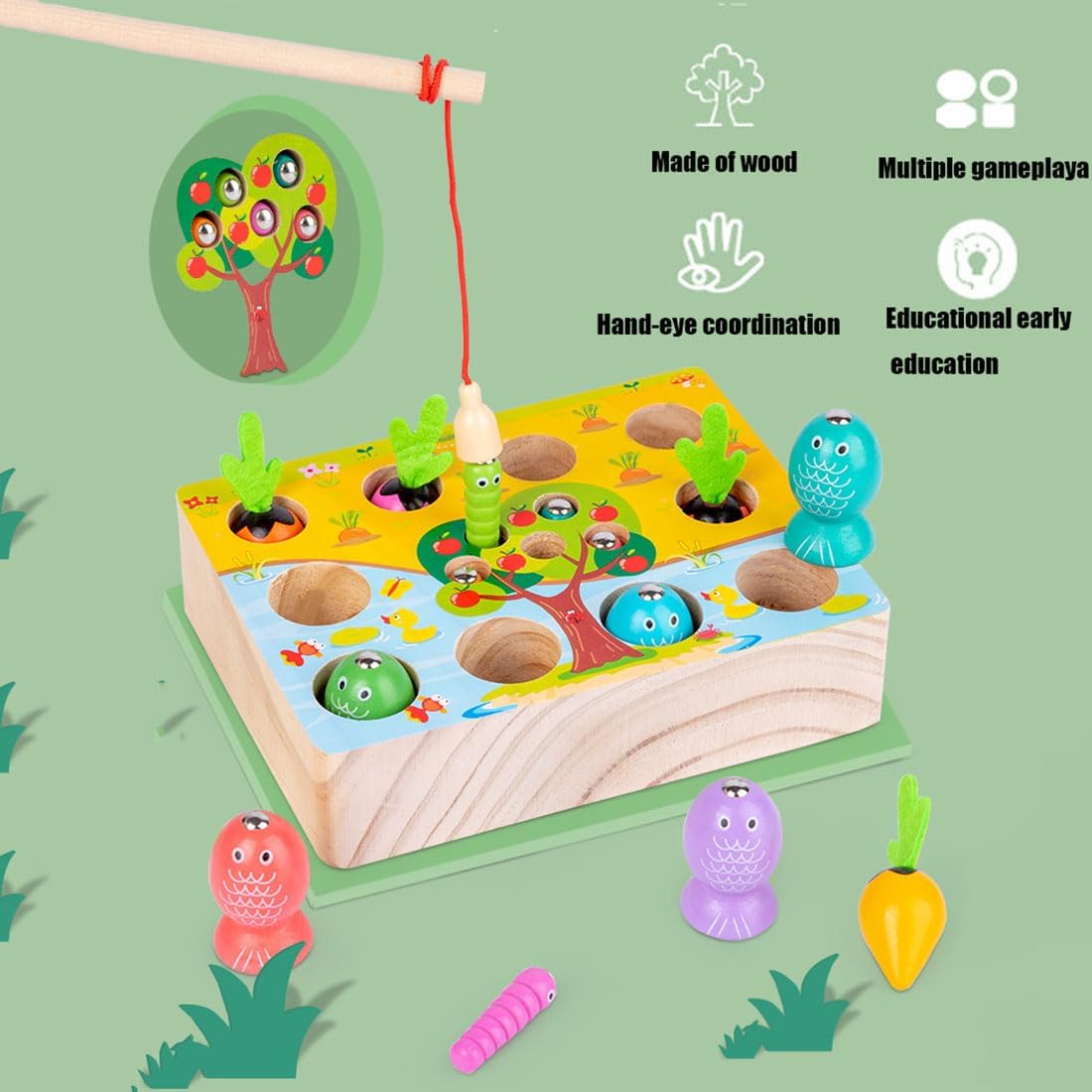 Montessori Hammer Game Wooden Educational Toy for Toddlers Boys Girls Ages 2 3+ Years Old