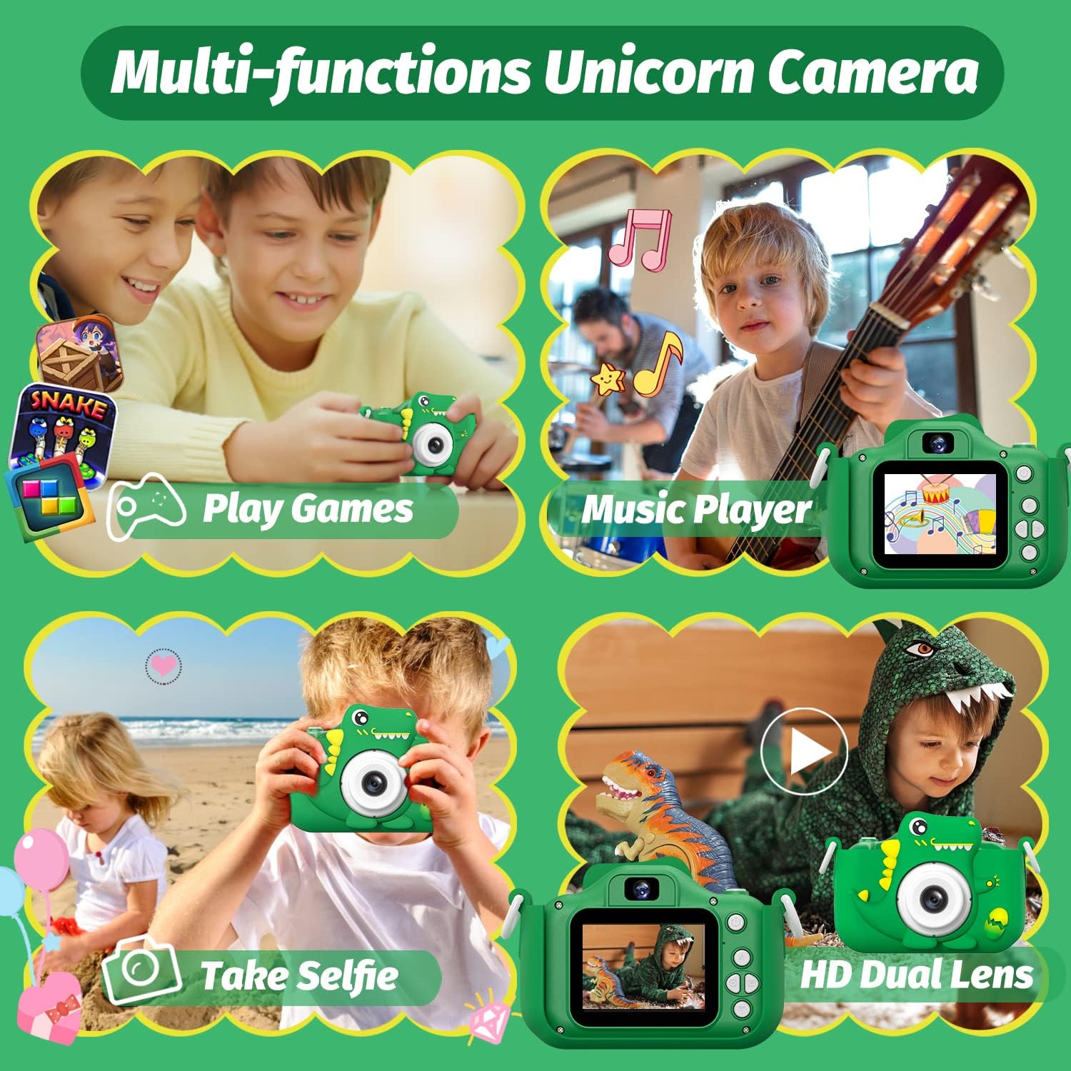 Dino Camera for Kids | 1080P HD | Toy for 6 7 8 9 years