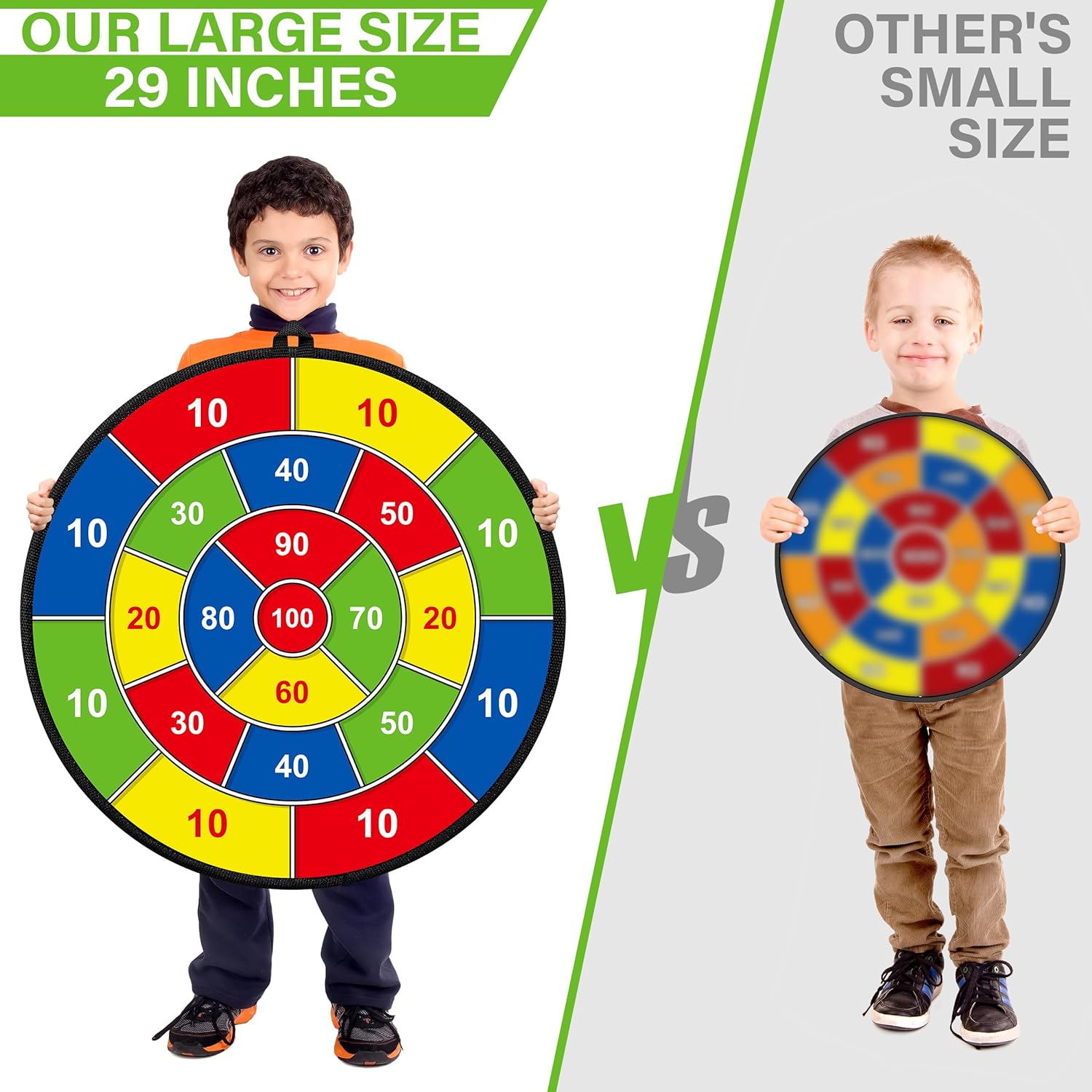 Large Dartboard for Kids | Double-Sided with Sticky Balls and Darts